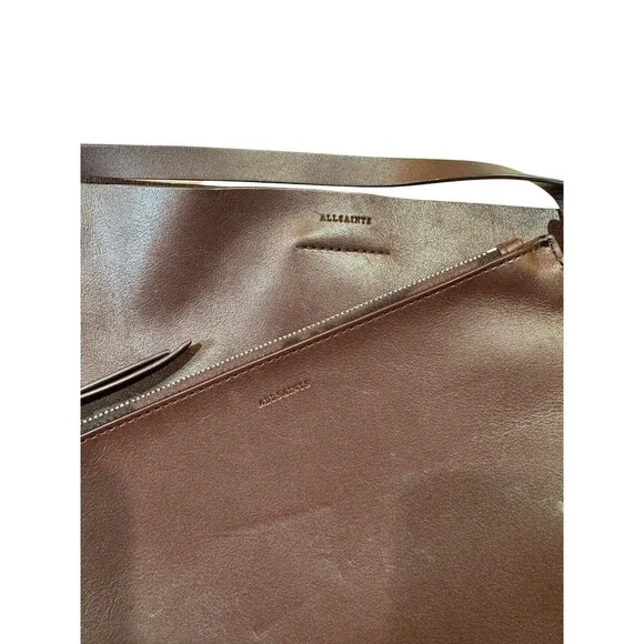 AllSaints Brown Leather Hobo Tote - Picture 13 of 15